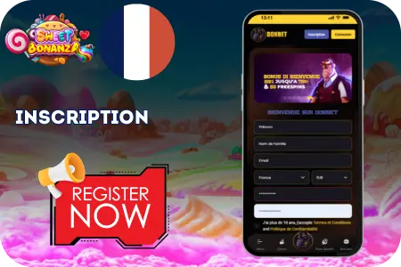 Page d’inscription Sweet Bonanza sur Donbet Casino