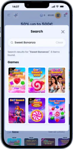 Risultati di ricerca Sweet Bonanza nell’app CasinoLab